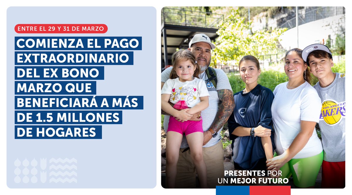 ¡Es hoy! 🙌🏽 Comienza el pago extraordinario del Aporte Familiar Permanente, ex #BonoMarzo. Se van concretando las medidas de #SeguridadEconómica impulsada por nuestro Gobierno 🇨🇱

¿Quieres saber si eres beneficiario? 📲 Revisa en aportefamiliar.cl