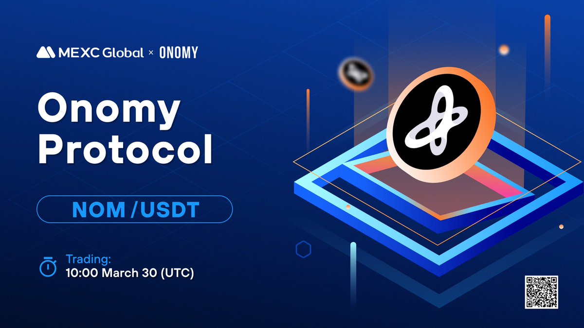 🚨#MEXC new listings alert!

📈 $NOM/USDT will list as a spot trading pair on @MEXC_Global at 10:00 on Mar 30 (UTC). 

<a href="/OnomyProtocol/">Onomy Protocol</a> is an interoperable Layer-1 ecosystem built to converge Forex and decentralized finance.

Details: bit.ly/3Zo9oiM

#Onomy #MEXCGloal