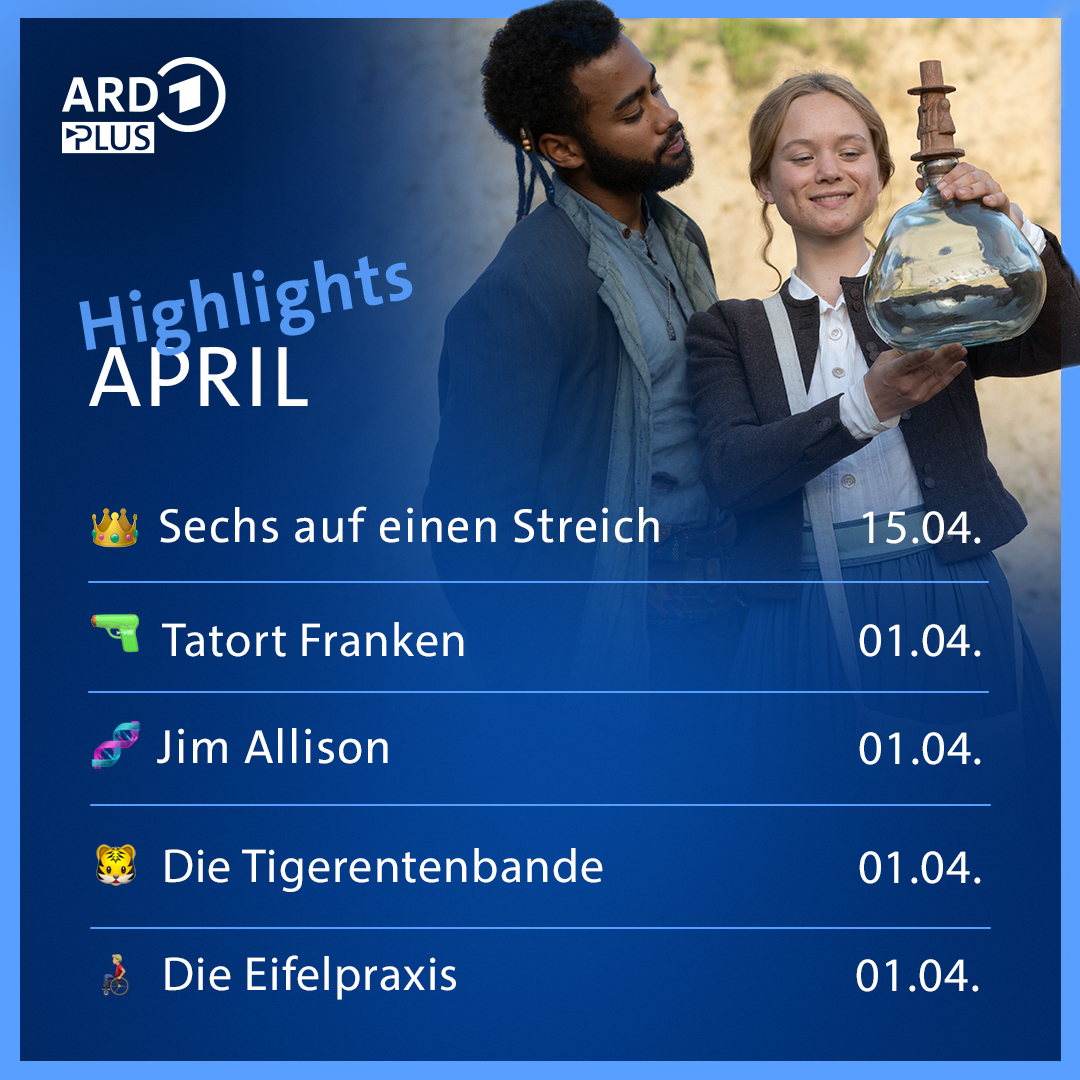 April, April 🌻

#fürdich #stream #streaming #wiedersehen #wiedersehenmachtfreude #Neuheiten #Highlights #Tatort #Märchen #Doku #ARDPlus