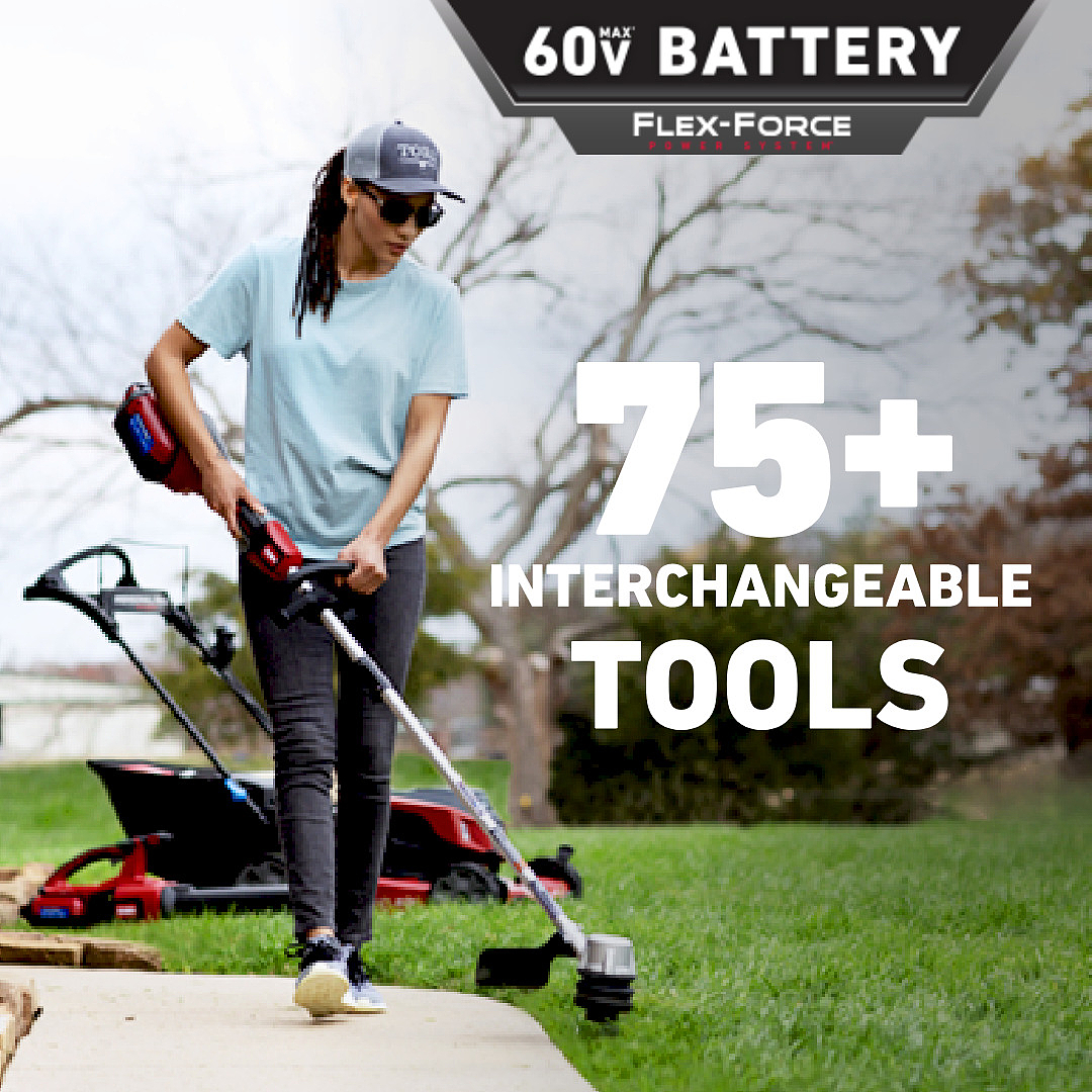 TorodealerCA's tweet image. With one powerful Toro 60V battery and over 75 compatible yard tools, you've got the power to tackle every job all year long.