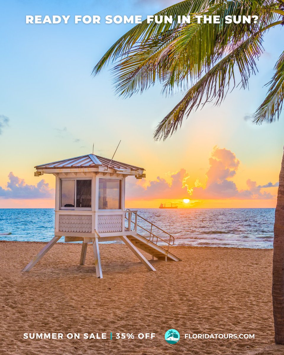 Ready for some fun in the sun? ☀ Let Floridatours.com take you on an adventure of a lifetime with 35% off when you book early for Summer!

#FloridaTours.com #soflorida #miami #bocaraton #orlando #fortlauderdale #tampa #buscharter #ArrivedAtDestination #ComfortableTravel