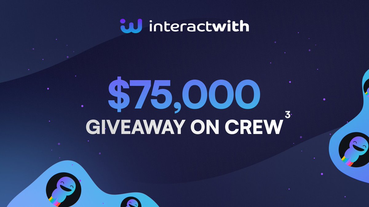 _InteractWith's tweet image. 🗣️Giveaway alert  
InteractWith is giving away $75,000 to 200 leaderboards! 🚀
Join here 👨‍💻 crew3.xyz/c/interact-wit…