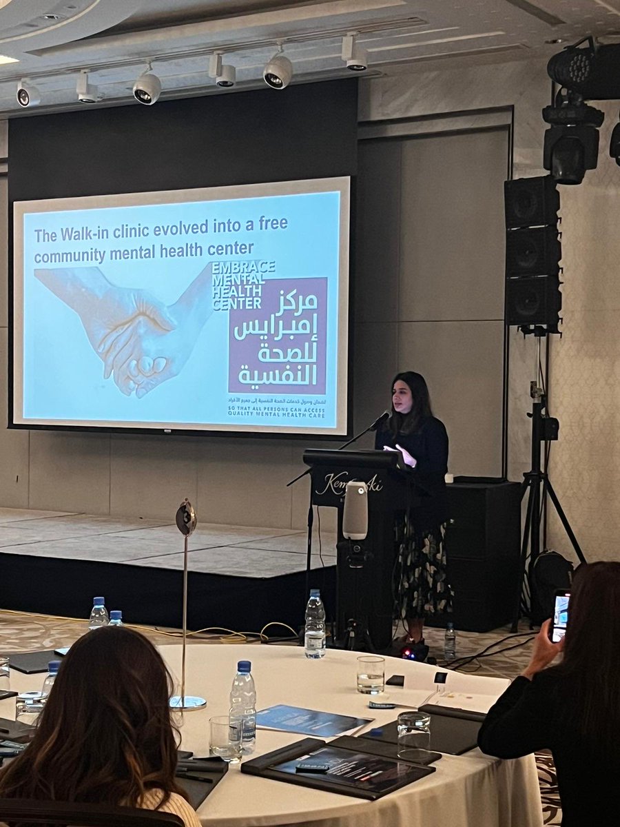 Rounding out @TheIBRN #Beirut workshop presentations today are Dr Yara Chamoun and Dr @myriamzarzour of @embrace_lebanon talking about the Embrace Mental Health Center experience post #2020BeirutBlast