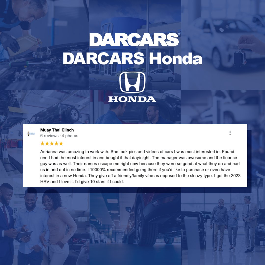 darcarshonda's tweet photo. Read what some of our customers are saying about their DARCARS experience. https://t.co/bJE5XpOi3j