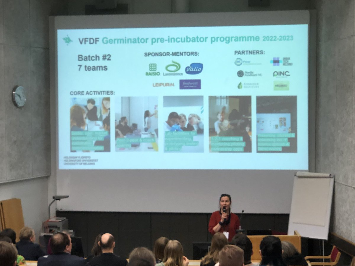 HarrietGullsten's tweet photo. Time for demo day here at Viikki campus! Lots of exciting pitches and tastings! Congratulations Laura Forsman and Reetta Kivelä!
Also new call for Germinator Batch #3 is now opening.
#helsinkiuni #viikkicampus #viikkifooddesignfactory #vfdf #germinator #pregerminator #food https://t.co/HjkoS2nwnQ