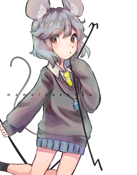 #深夜の真剣お絵描き60分一本勝負ナズーリン(JKの姿) 