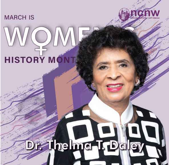 NCNWHQ's tweet photo. Dr. Thelma T. Daley is an educator, advocate, and the immediate past National President &amp; Chair of the NCNW.  She was appointed to serve as the first Woman Chair of the National Advisory Council on  Career Education.  #ncnw #ncnwstrong https://t.co/rn5zlrEyks