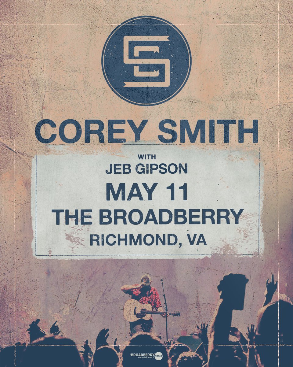 The Broadberry (@thebroadberry) on Twitter photo Just announced: COREY SMITH at The Broadberry on May 11 with Jeb Gipson 🎶 Tickets go on sale THIS FRIDAY 3/21 @ 10am -> bit.ly/CoreySmith5-11 <a href="/coreysmithmusic/">Corey Smith</a> <a href="/jebgipsonmusic/">Jeb Gipson</a> Just announced: COREY SMITH at The Broadberry on May 11 with Jeb Gipson 🎶 Tickets go on sale THIS FRIDAY 3/21 @ 10am -> bit.ly/CoreySmith5-11 <a href="/coreysmithmusic/">Corey Smith</a> <a href="/jebgipsonmusic/">Jeb Gipson</a>