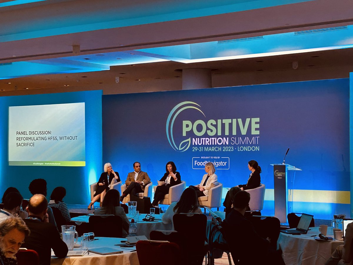 FoodNavigator's tweet photo. Our first panel of the #PositiveNutritionSummit is digging into Reformulating HFSS, without sacrifice with @FloraSouthey, Deputy Editor @FoodNavigator. #KINDSnacks @SusanGafsen #Pep&Lekker @tateandlyleplc @LuminaFood https://t.co/0Ru0JvjVsD