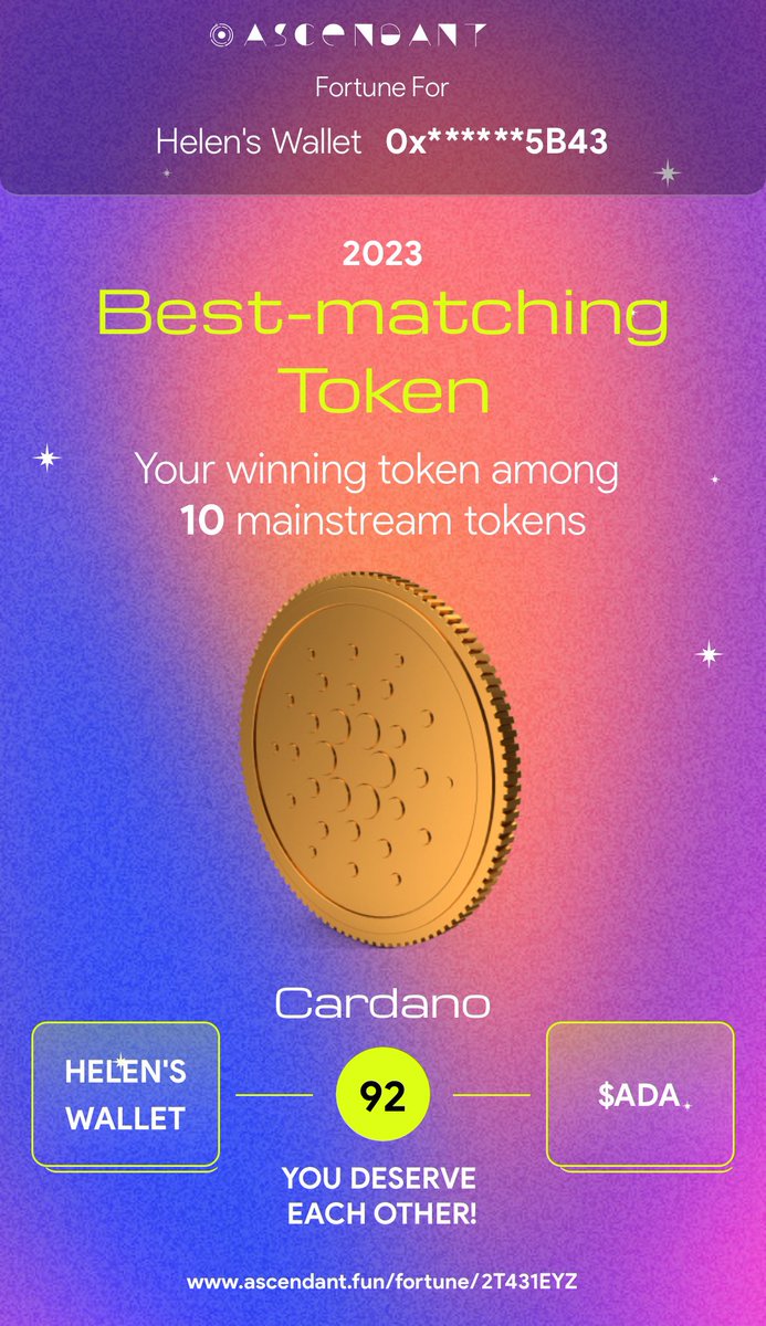 0xgenLabs's tweet photo. Impressive crypto fortune report and One of the top dApps of 2023 —— Ascendant applies metaphysics in service of crypto trading and having loads of fun! Try it at https://t.co/RtaAW8FUrL @Ascendant_astro https://t.co/tB6RLzr6dq