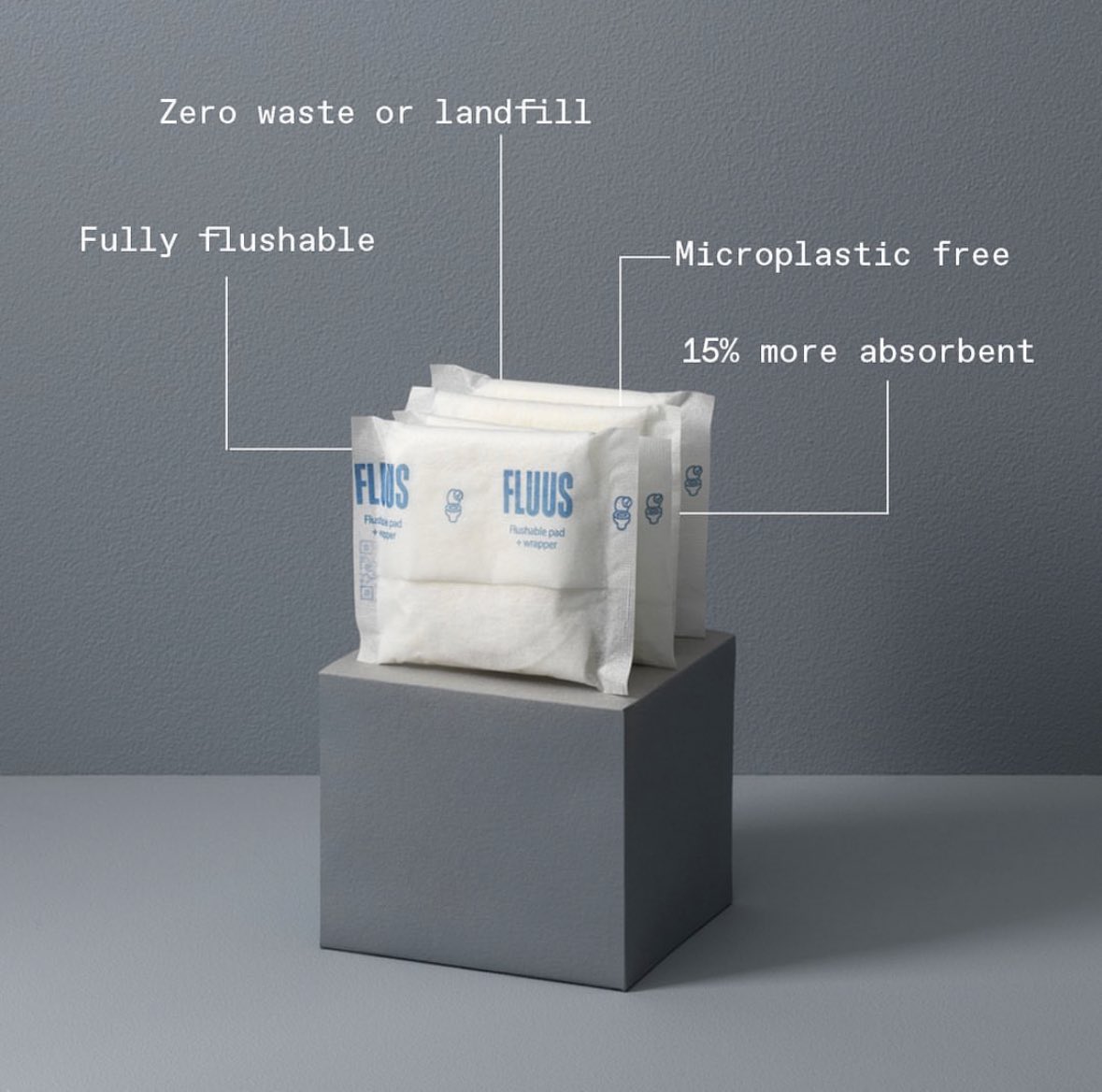 We’re continuing to grow our sustainable portfolio with new client <a href="/wearefluus/">Fluus</a> - the world’s first fully flushable period pad. We’re on a mission to stop microplastics in our waterways, so stay tuned for the next movement in period care #AboutFlushingTime #SustainableBeauty