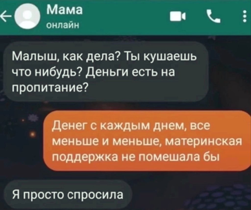 Мать всегда поддержит своего пирожочка😉