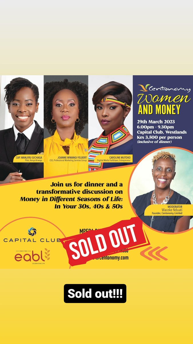 Centonomy's tweet image. Happening this evening!!!

We are excited to be at capital club for the Centonomy women and money dinner.

The discussions, the networking, the phenomenal women. It's about to be an amazing evening!!

#womenandmoney 
#centonomy
#moneymatters