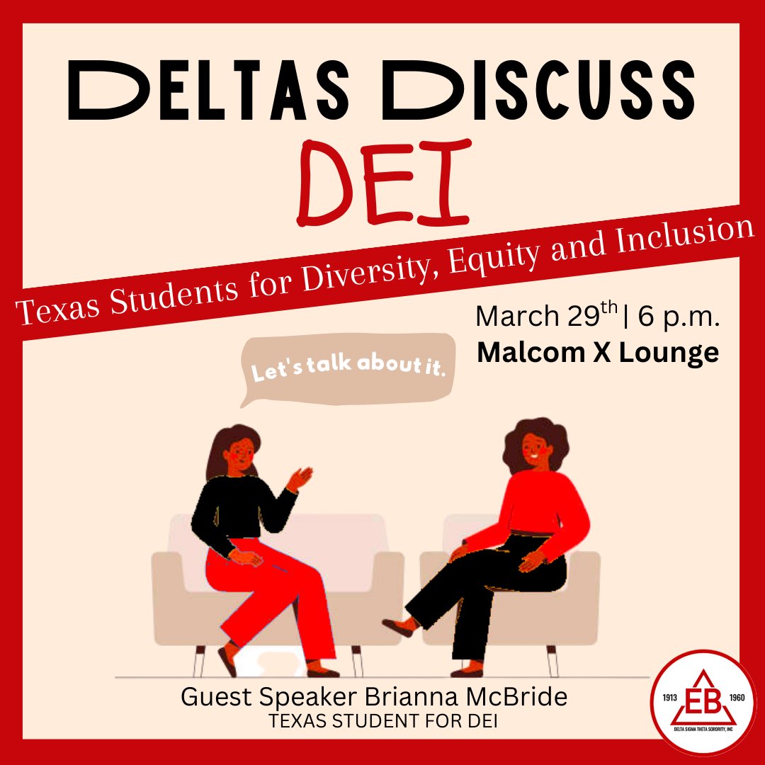 Join our discussion on Diversity, Equity and Inclusion featuring Soror Brianna McBride, tonight at 6pm in the X-Lounge!