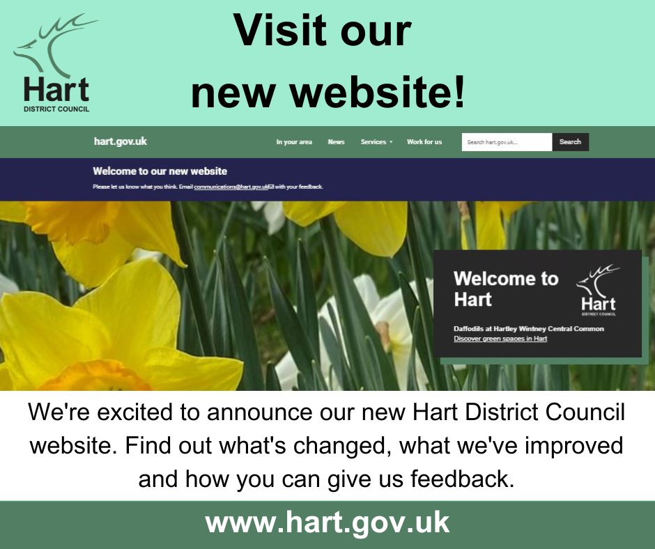 HartCouncil's tweet photo. Our new website went live today! Please visit at https://t.co/rmx6aF1uwI. Find out what's changed, what's improved and how to give us feedback. https://t.co/HVVl1Bj0h0