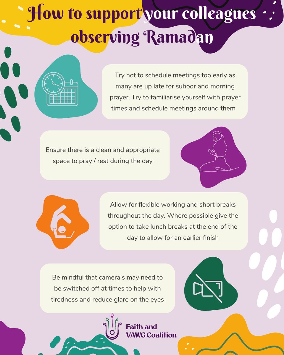 faithandvawg's tweet photo. Wondering how you can best support your colleagues observing the month of #Ramadhan? Here's a helpful little resource we've created. Please share within your networks! https://t.co/yrvQgNpprk