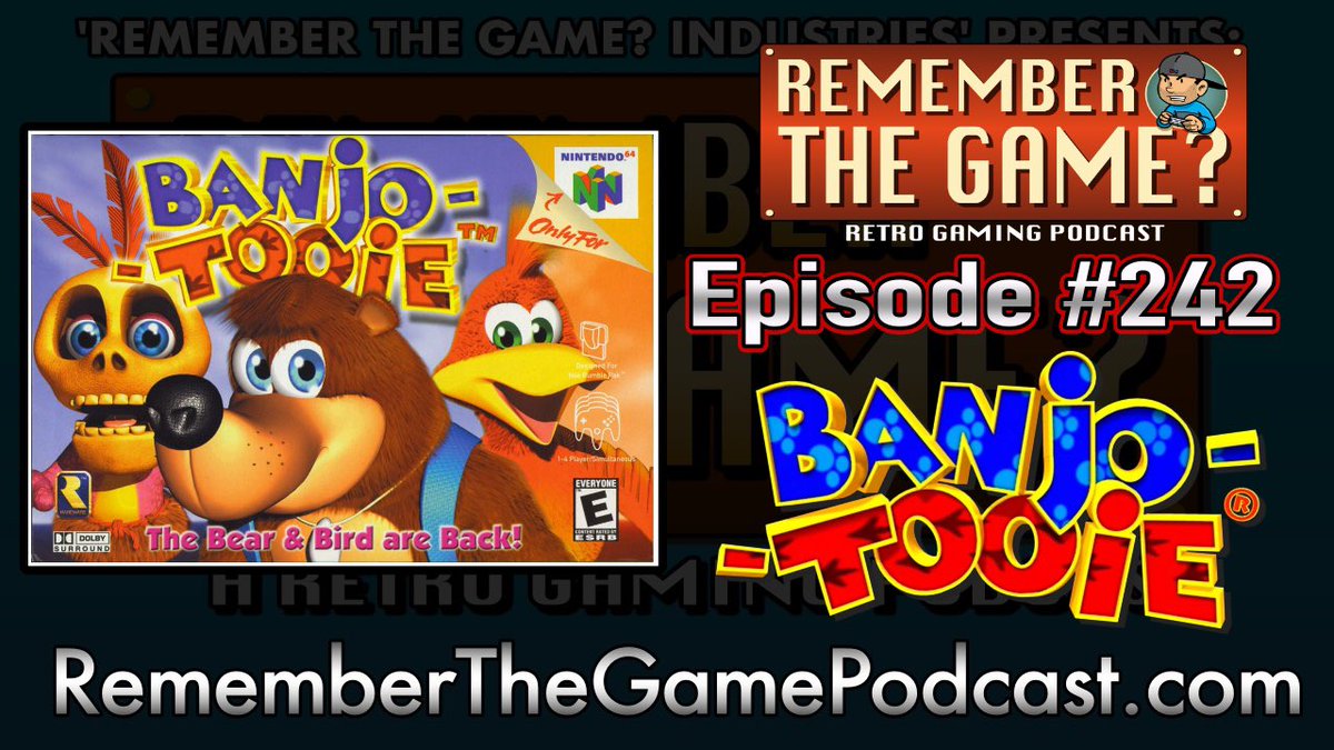It’s time. <a href="/MarkRobertMcCue/">Hall of Famer Mark McCue</a> &amp; I are FINALLY talking #BanjoTooie. 

We both loved #BanjoKazooie. This one tries to go bigger, for better AND worse.

Find ‘Remember The Game?’ wherever you get podcasts!👀

RememberTheGamePodcast.com👈

#retrogaming #retrogames #nintendo64 #n64