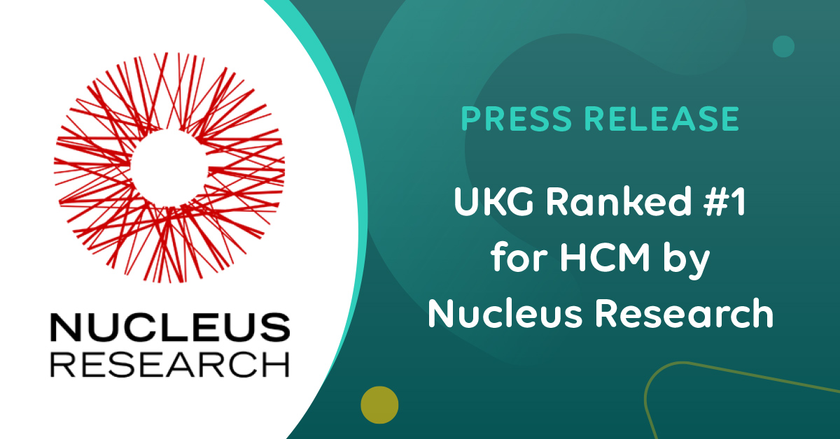 UKGInc's tweet image. Learn about our top overall ranking from @NucleusResearch in the HCM Technology Value Matrix 2023: ukg.inc/3G1IyGb🥇#WeAreUKG #NucleusResearch #HCMTechnology #HCMSolutions