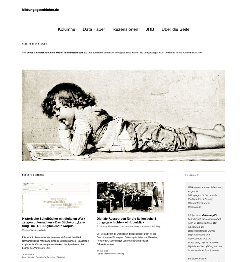 🎉<a href="/bildungsge_de/">bildungsgeschichte.de</a> ist wieder da!!!🥳
Sogar mit einem neuen Beitrag von Maret Nieländer (<a href="/GeorgEckert/">GEI</a>) dazu, wie Sie am Korpus „GEI-Digital-2020“ historische Schulbücher mit digitalen Werkzeugen untersuchen können:
bildungsgeschichte.de/4190/
#dh #digitalhistory #histed #Schulbuch