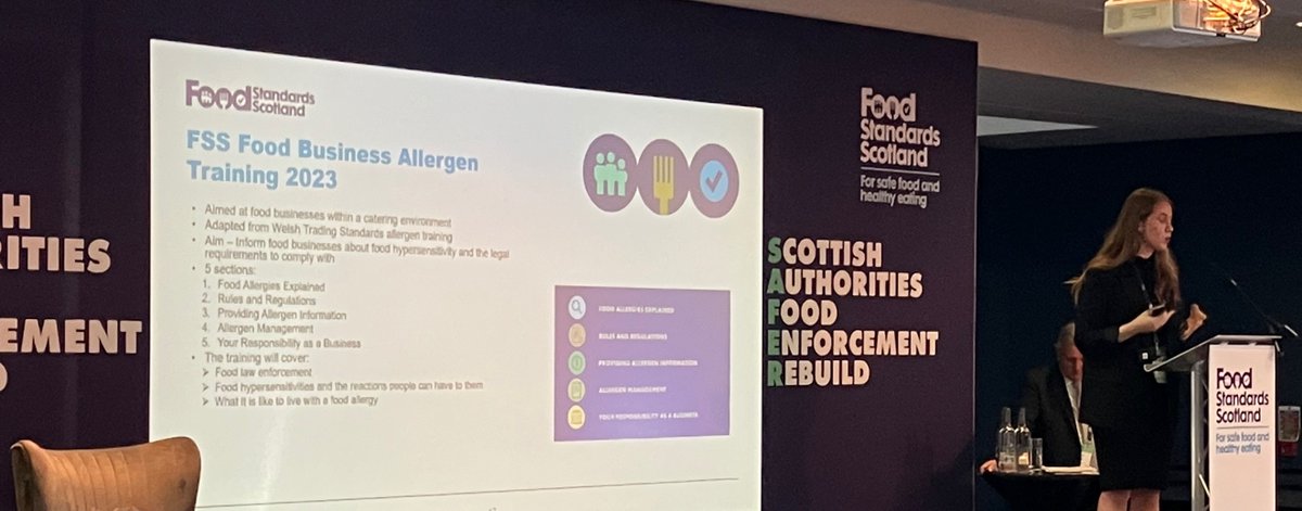 FSScot's tweet photo. We're now hearing from Abbie Purkis about how MenuCal can help food businesses with their allergen management.
#ForSafeFood #FSSLA23 https://t.co/EVbmNnraq9