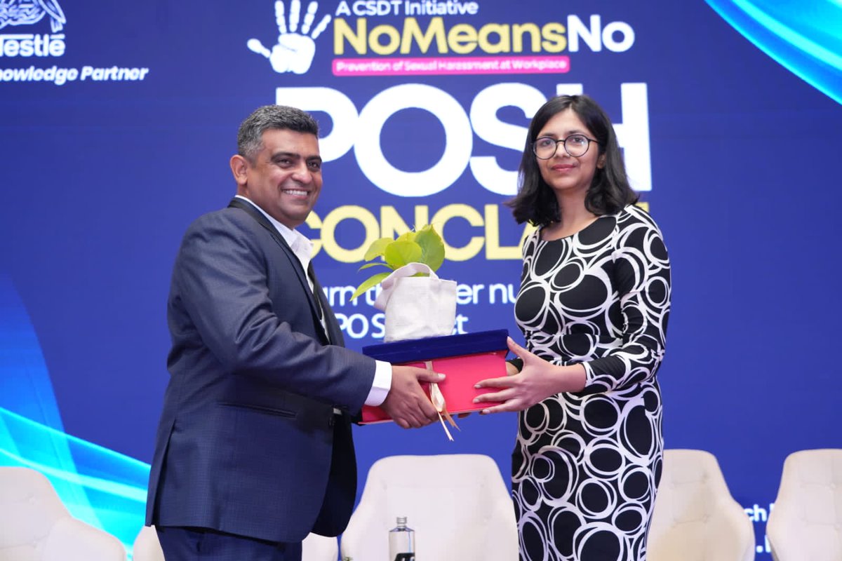 NoMeansNo_CSDT's tweet photo. It was an honor to have Swati Maliwal ji as our Chief Guest at the POSH Conclave 2023 and share her views on the importance of POSH at-workplace. @SwatiJaiHind @DCWDelhi #livingpositive https://t.co/tc2Jp1lbWZ