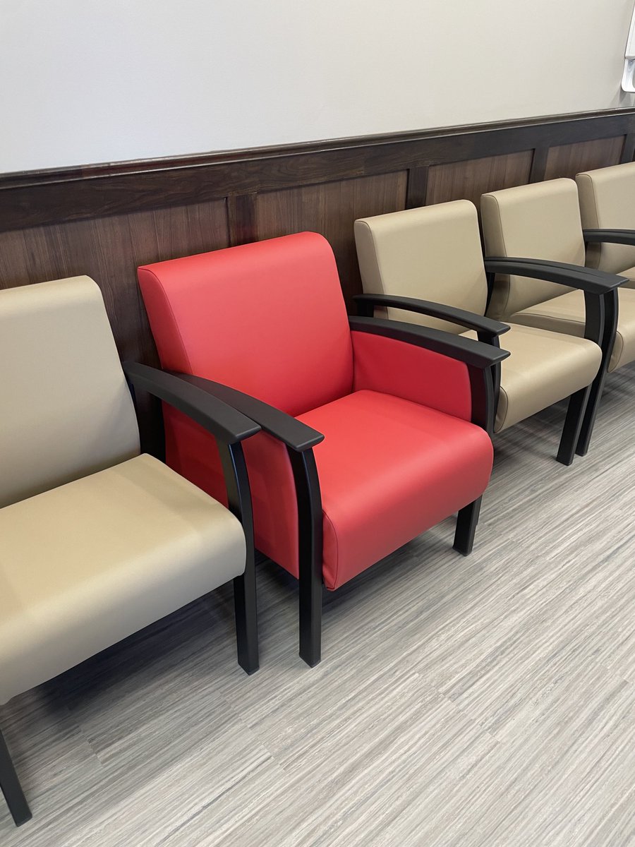 jean_legare's tweet photo. Love the new chairs in the lobby The New Brunswick Heart Center ⁦@impartteam⁩ ⁦@HorizonHealthNB⁩ a touch of colour “heart” focus ❤️ https://t.co/BPctrgX0DQ