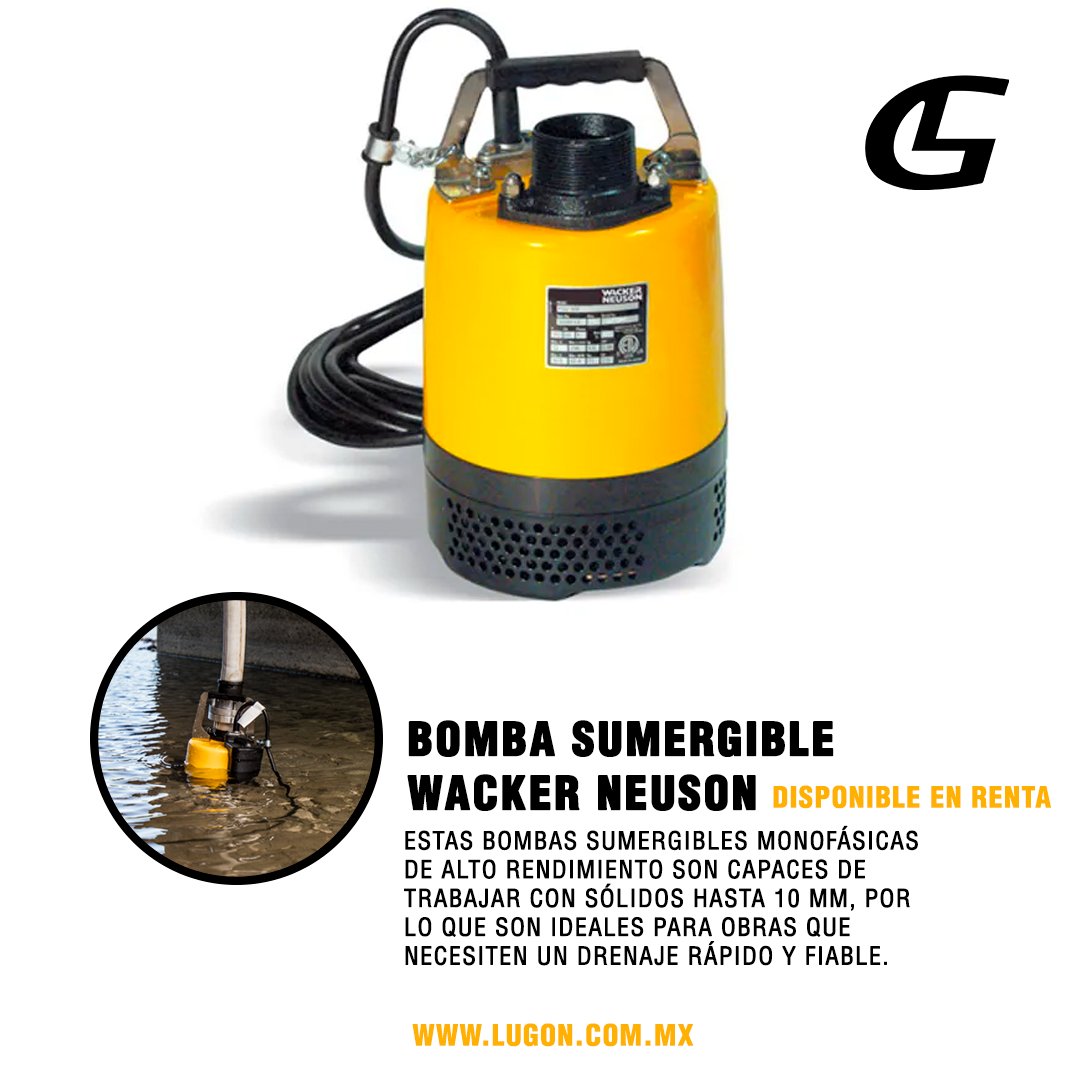 LugonMty's tweet image. Bomba sumergible #Wacker PS2500 ideal para un drenaje rápido y fiable en obra✅ Disponible en renta😉
🟡 Cotiza ahora desde tu móvil
📲 lugon.com.mx