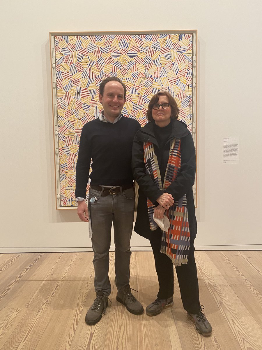 Scott Rothkopf and ⁦<a href="/robertasmithnyt/">Roberta Smith</a>⁩ in front of Jasper Johns at the ⁦<a href="/whitneymuseum/">Whitney Museum</a>⁩