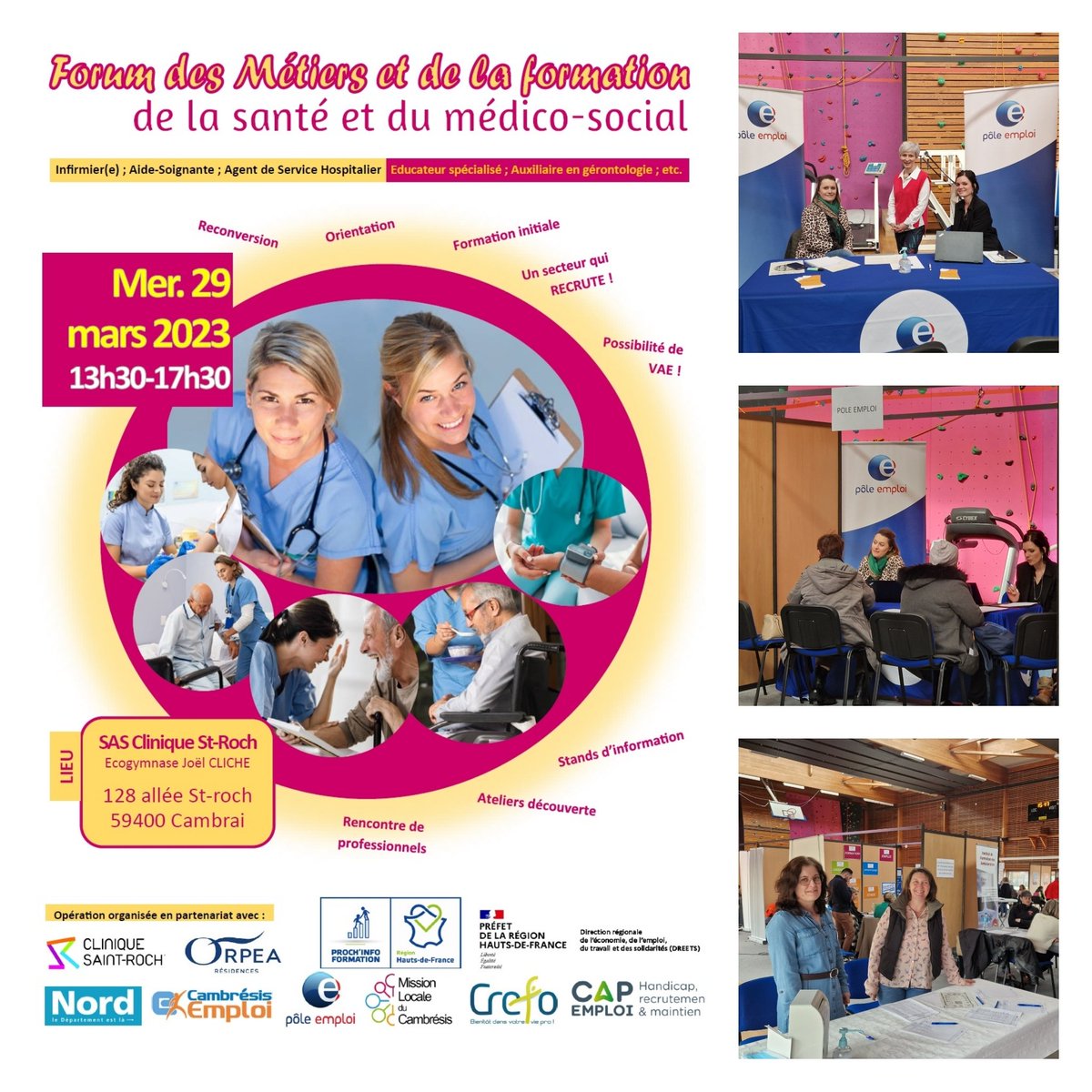 #Cambrésis 📢 Tout 1 territoire mobilisé pour agir sur les tensions du marché du travail dans le médico-social et la santé...🎦  En direct de la Clinique St Roch avec Mr Le Sous-préfet, Pôle Emploi et ses partenaires plus💪ensemble 😃 <a href="/sylvieclerc4/">sylvie clerc</a> <a href="/BRICOUTFrdric2/">Frédéric BRICOUT</a> @NicolasSiegler