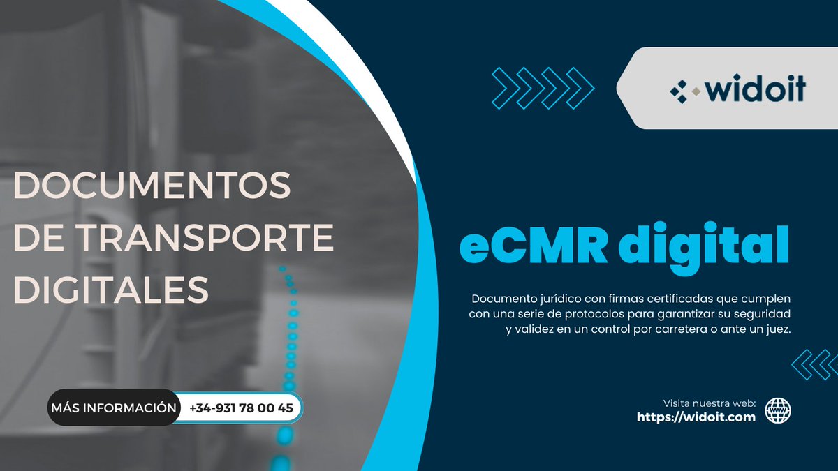 widoit's tweet photo. En Widoit creemos en la transformación digital y trabajamos ofreciendo soluciones digitales para el mundo del transporte desde hace más de diez años. 🚛🚚¡Pide tu DEMO! 🚛🚚 #ecmr #transporte #logistica #documentodecontrol #nuevastecnologias #transporteinternacional #cartadeporte https://t.co/eZiDrUcMHW