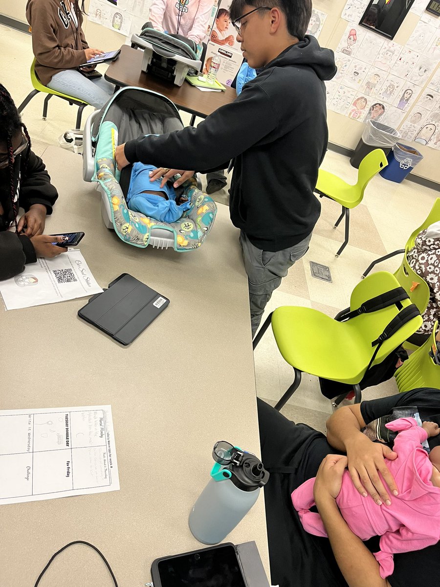 MsSC_LHS's tweet photo. #LHSHumanDev had fun workingwith RealCare babies to practice infant care skills like swaddling and car seat safety! @RealityworksInc @lisdcte https://t.co/BtjutD3AOO