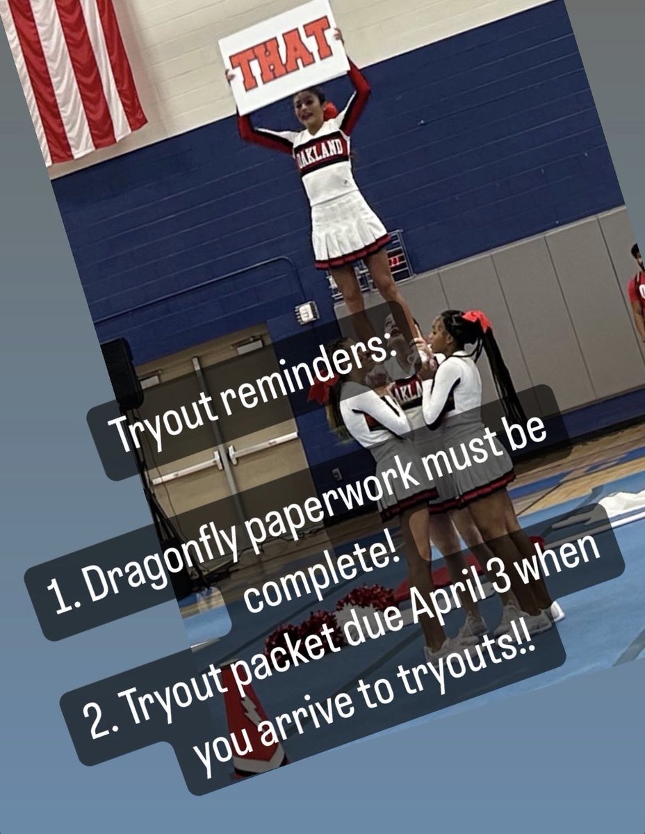 📣📣 A few tryout reminders ….. cannot wait to see everyone on Monday!!