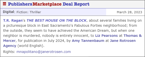 Congratulations on your new deal @TRRaganAuthor! <a href="/AmazonPub/">Amazon Publishing</a> <a href="/elizjean/">Elizabeth Pearsons</a>