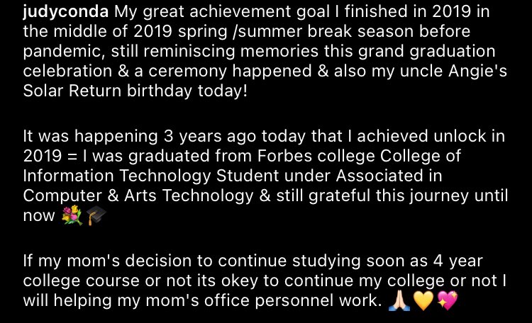 JudyConda's tweet image. My great achievement goal I finished in 2019 in the middle of 2019 spring /summer break season before pandemic, still reminiscing memories this grand graduation celebration &amp;amp; a ceremony happened &amp;amp; also my uncle Angie in San Diego’s birthday today!

#graduation #graduation2019
