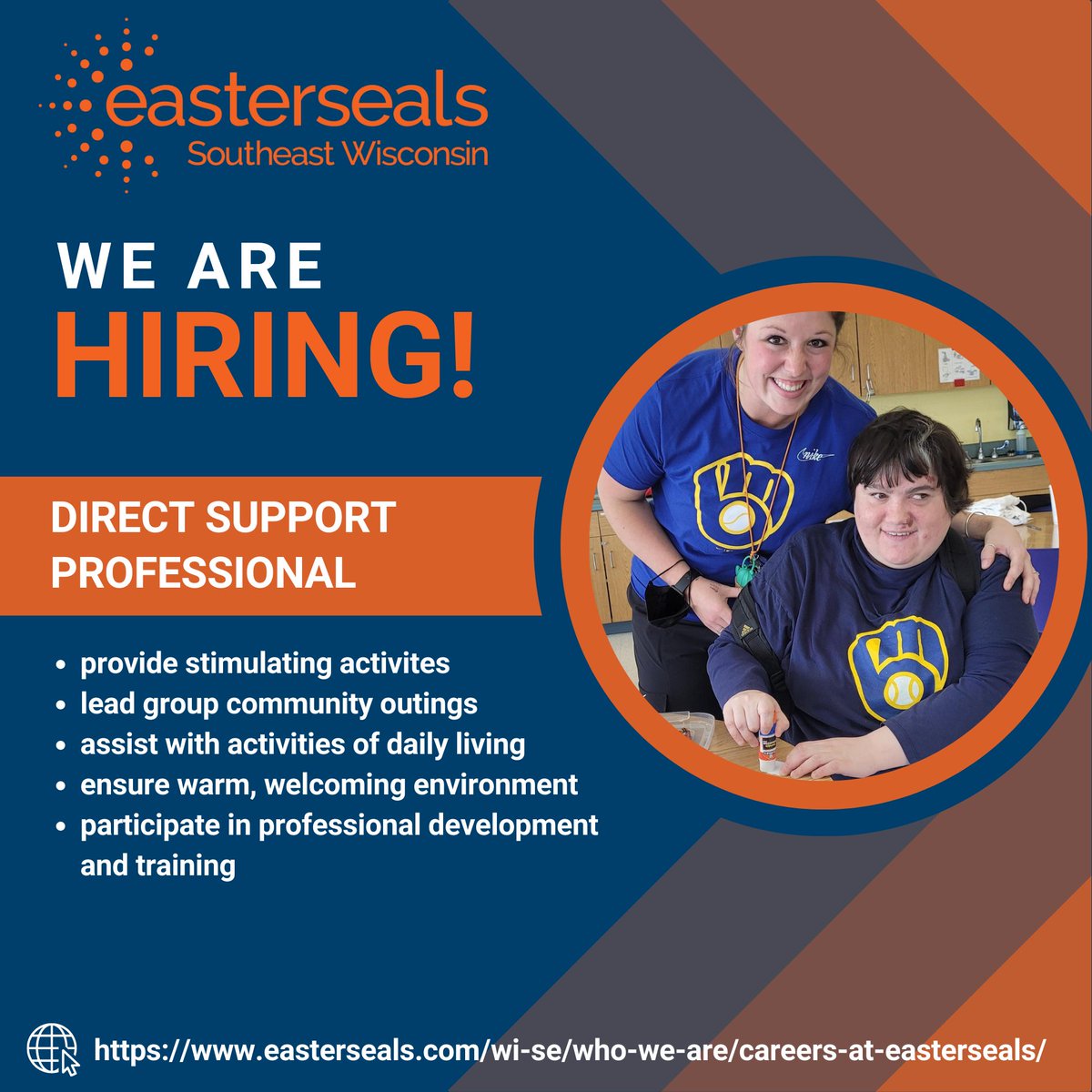 We are hiring for Direct Support Professionals at our Adult Day locations!
💙Waukesha Application -> tinyurl.com/mr4d5tx8
💙Kenosha Application -> tinyurl.com/4k7kwdb8