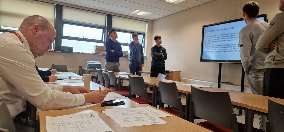 hartlepoolfe's tweet photo. Well we are not too far away from the result of the annual @theCIOB North East Student Challenge 2023 here at Hartlepool College ~ Judging is almost complete, thepresentations have been great, well done to all the students of #HCFE @gatesheadcoll & #REGen who have taken part. https://t.co/boihgbINv7