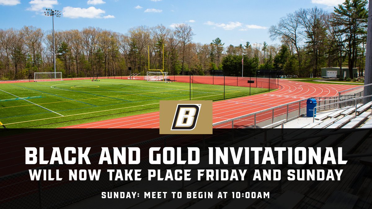 BryantXCTF's tweet photo. UPDATE: Due to the weather forecast for Saturday, Day 2 of the Black and Gold Invitational will be moved to Sunday, April 2. https://t.co/mTdE8dGkR7