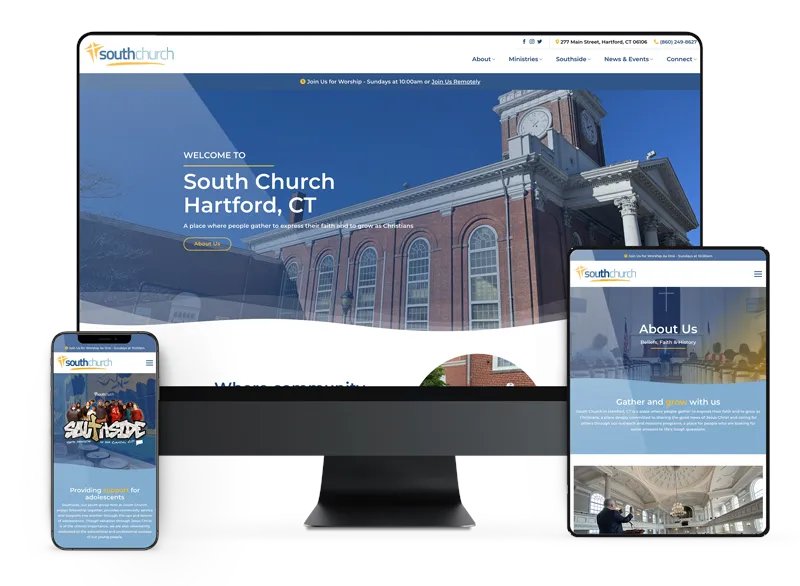 asquaredstudio's tweet photo. Here’s the spiffy web redesign we recently wrapped up for the great crew at South Church in Hartford, CT! 
https://t.co/hVnQsWSd8Q https://t.co/MA86zlLP9M