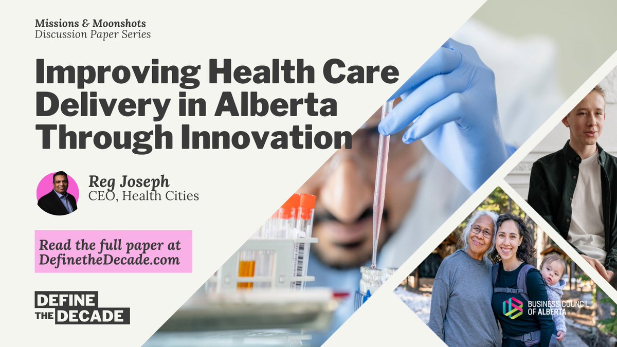 HealthCities's tweet photo. The #DefinetheDecade report presents a vision for AB's future, created by Albertans, and a roadmap to achieve it. Our CEO, Reg Joseph, shares his insights on the opportunities for technology &amp; innovation to improve health care delivery in our province. https://t.co/lF4x11DheB https://t.co/i19f1FyEjw