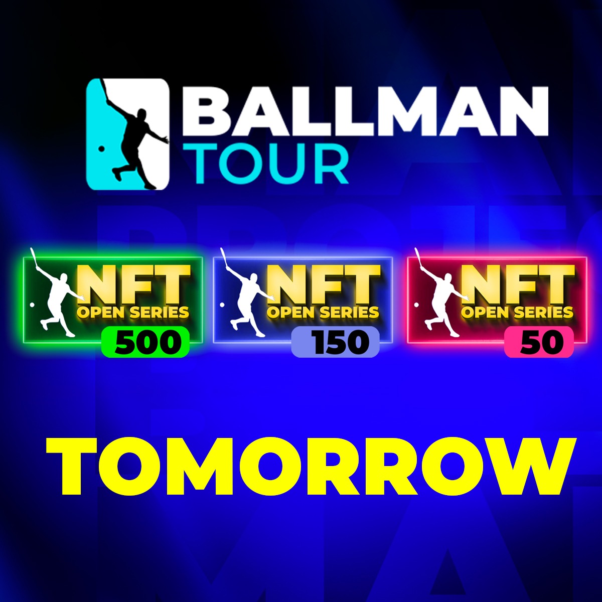 ballmanproject's tweet photo. The NFT open series tournaments start tomorrow ⏳🤩

👉 If you haven't already, register here: https://t.co/p28C5RVYF6 🎾

🎁 Special giveaway for the tournaments: 5 boosters to be won!! 🚀 
Get more chances to win the matches 🔥💪🏻

👉 To participate : Like and RT, tag 2 people https://t.co/6gl0VzdpVu