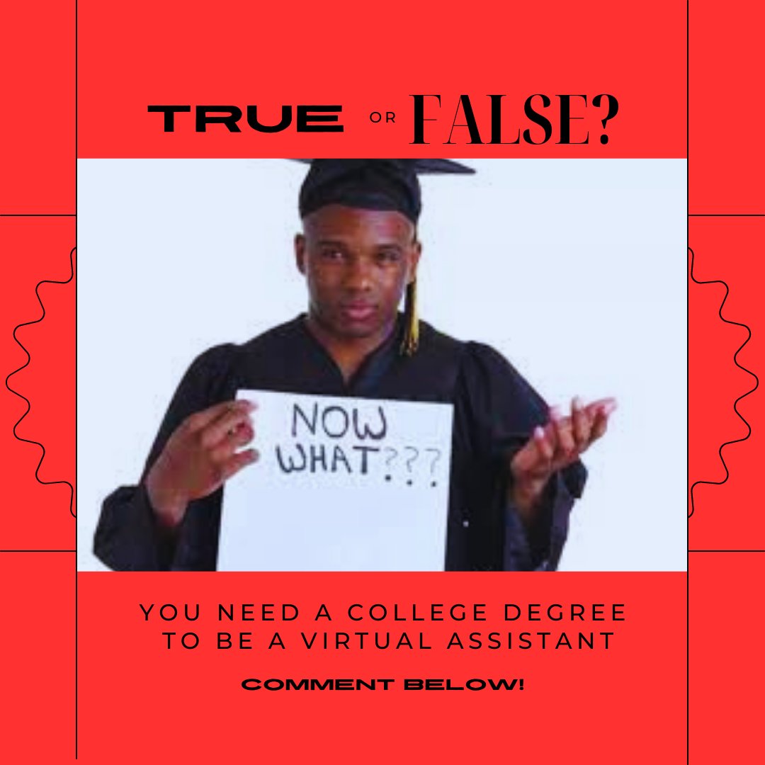 Virtual_Earners's tweet image. You need a College degree to qualify as a virtual Assistant. True or False?
#ineedava #virtualassistant #digitalmarketingservice #socialmediapackage #socialmedia #onlinepresence #socialmedia #contentmarketing #digitalmarketing #delegate #entrepreneurlife #savetime #TimeManagement