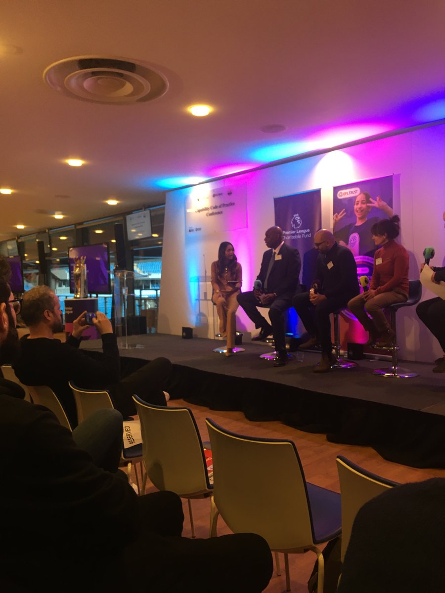 Inspirational talks at the <a href="/premierleague/">Premier League</a> CCOP conference on how clubs can make a difference on climate change, equity, community and homelessness 
<a href="/citcmancity/">City in the Community</a> <a href="/pledge_ball/">Pledgeball</a> <a href="/kickitout/">Kick It Out</a> <a href="/streetchilduk/">Street Child</a> <a href="/ftblforfuture/">Football For Future</a>