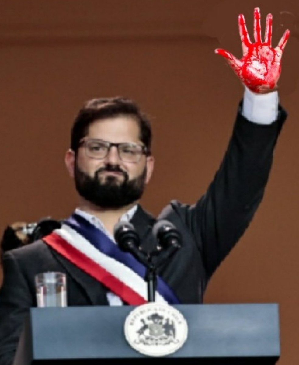 Sentido15852685's tweet photo. @MiguelRattoH1 @JoviNomas Este imbecil es el gran responsable y que  carga con la muerte de mi Chile..
Renuncia Boric asesino !!! https://t.co/0MnZRUfk9o