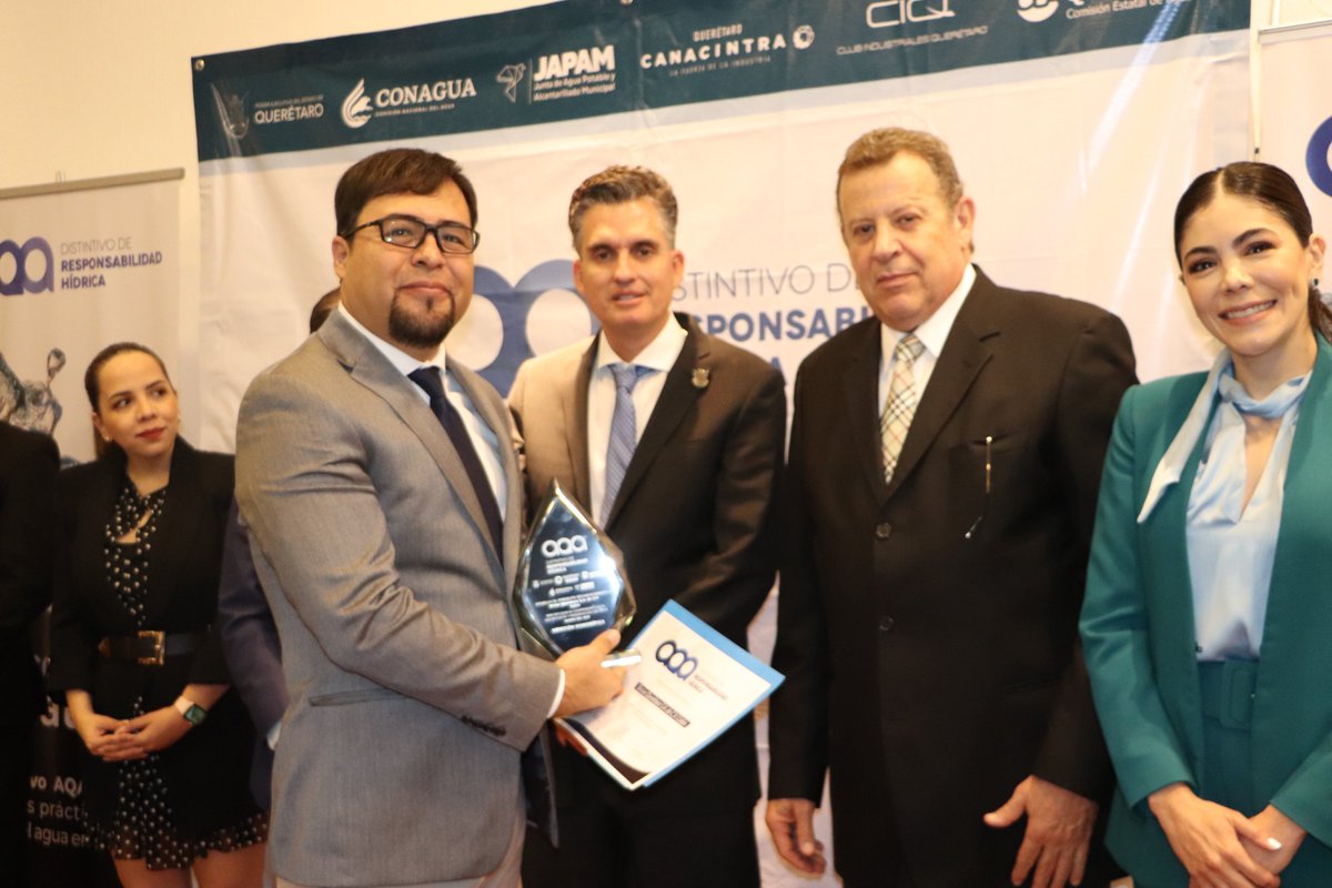 El distintivo de Responsabilidad Hídrica en la Industria, aQa, es el mayor reconocimiento otorgado por la <a href="/cea_qro/">CEA Institucional</a>  en colaboración con la <a href="/conagua_mx/">Conagua</a> .  La planta de Brose Aeropuerto recibió el distintivo aQa con un reconocimiento de mención honorífica,  #CuidemosElAgua