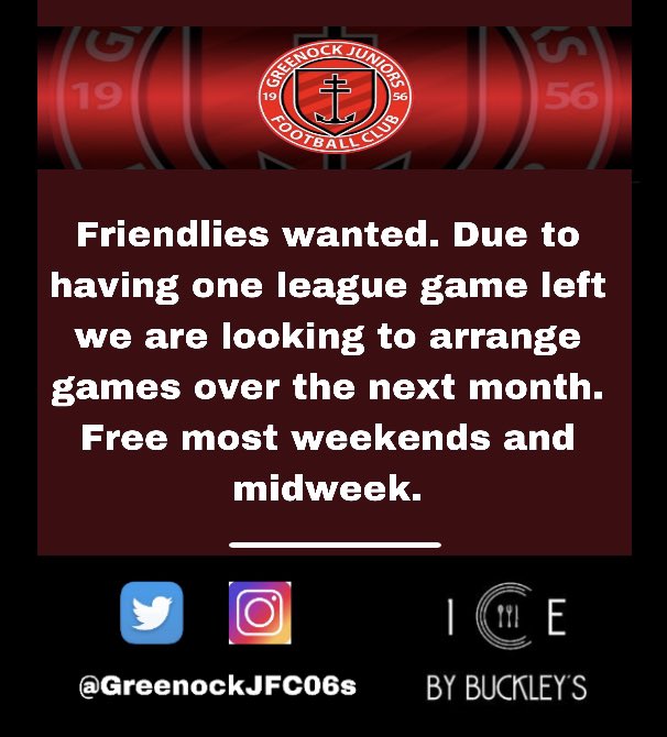 Greenock Juniors Under 19s tweet media