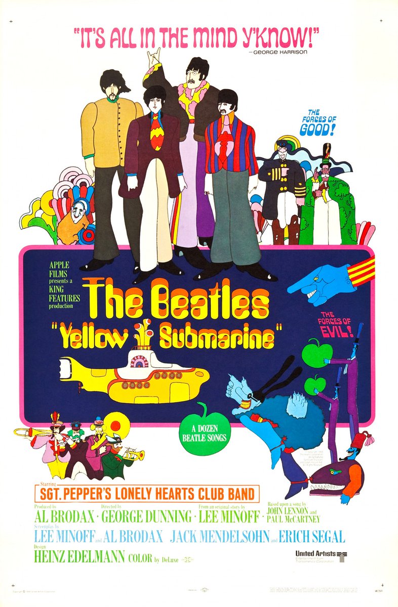 #WorldRecord/612
Yellow Submarine ('68)
⭐️⭐️½
Feel like I need to hand my Beatles card back. #TheFabFour made incredible albums together, but I can't say the same about the movies. Not even the music could save #TheBeatles this time around. I do admire how damn weird it is though