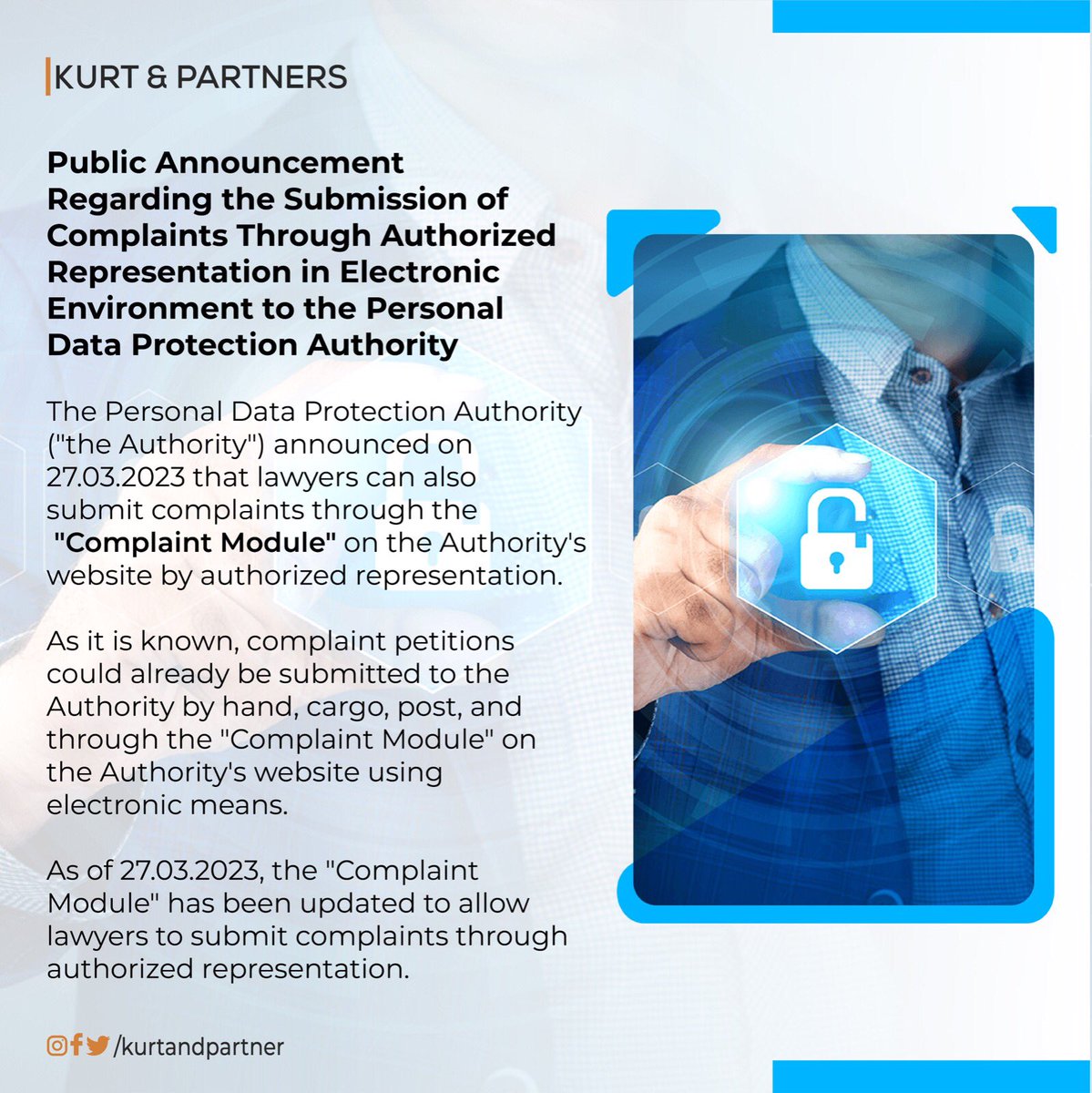 Vekaleten Yapılacak Şikayetlerin Elektronik Ortamda Kurula İletilmesine İlişkin Kamuoyu Duyurusu !

Public Announcement
Regarding the Submission of
Complaints Through Authorized
Representation in Electronic Environment to the Personal
Data Protection Authority !