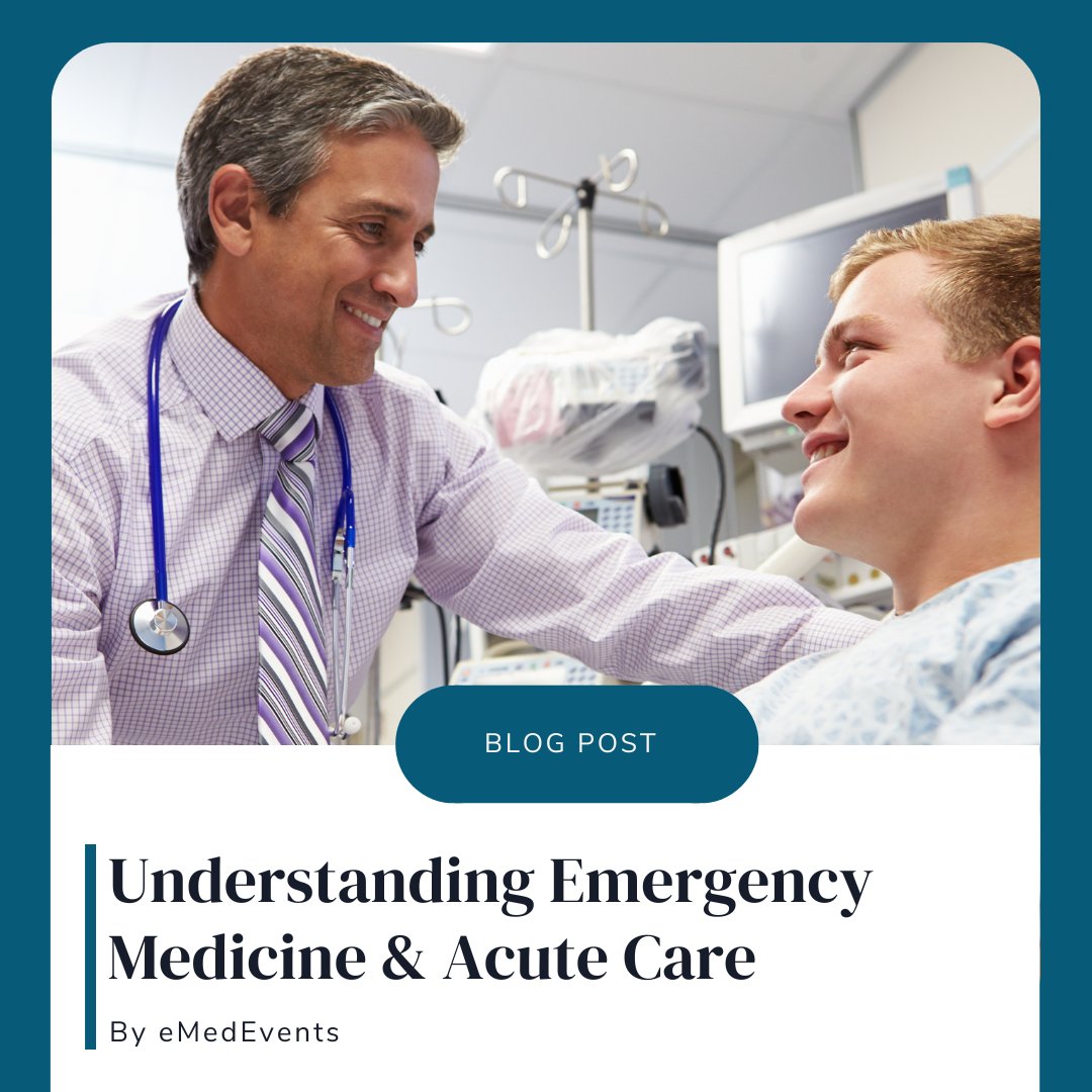 eMedEvents's tweet photo. Emergency medicine and acute care are two closely related fields that are critical for providing medical care in emergency situations.
Read more: https://t.co/2K5YJ5giR7
#emergencymedicine #Acutecare #ED #blogpost #medblog #eMedblog #CME #CE #globalcme #healthcare #eMedEvents https://t.co/AWiKX1l8iP