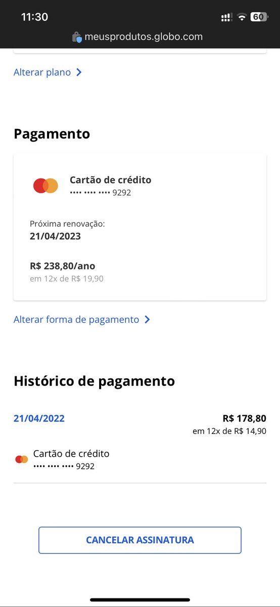 beforemiley's tweet photo. @globoplay estou sem entender, no e-mail fala que meu plano será renovado de um valor, e no app fala outro valor https://t.co/EgfA7mA51w