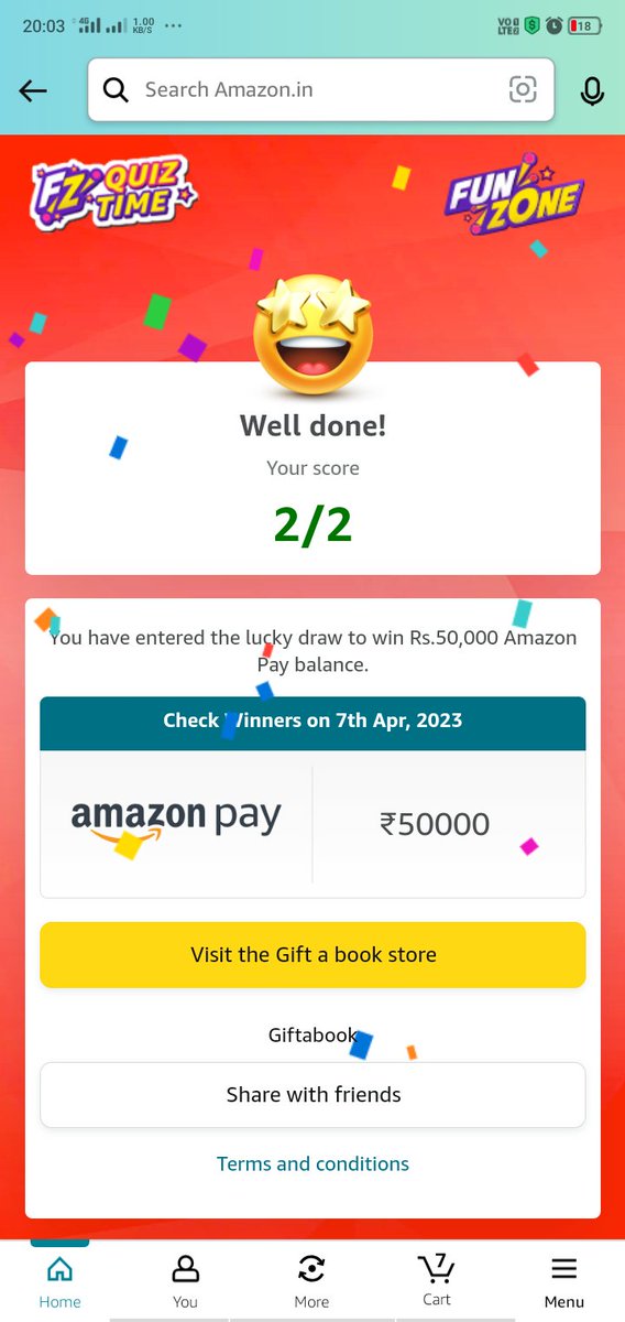 Brunoat2017's tweet photo. #AmazonQuize I played this interesting Quiz on Amazon-Play games at Amazon FunZone  https://t.co/3sKNJSaZ76 https://t.co/YihvBYRDwD